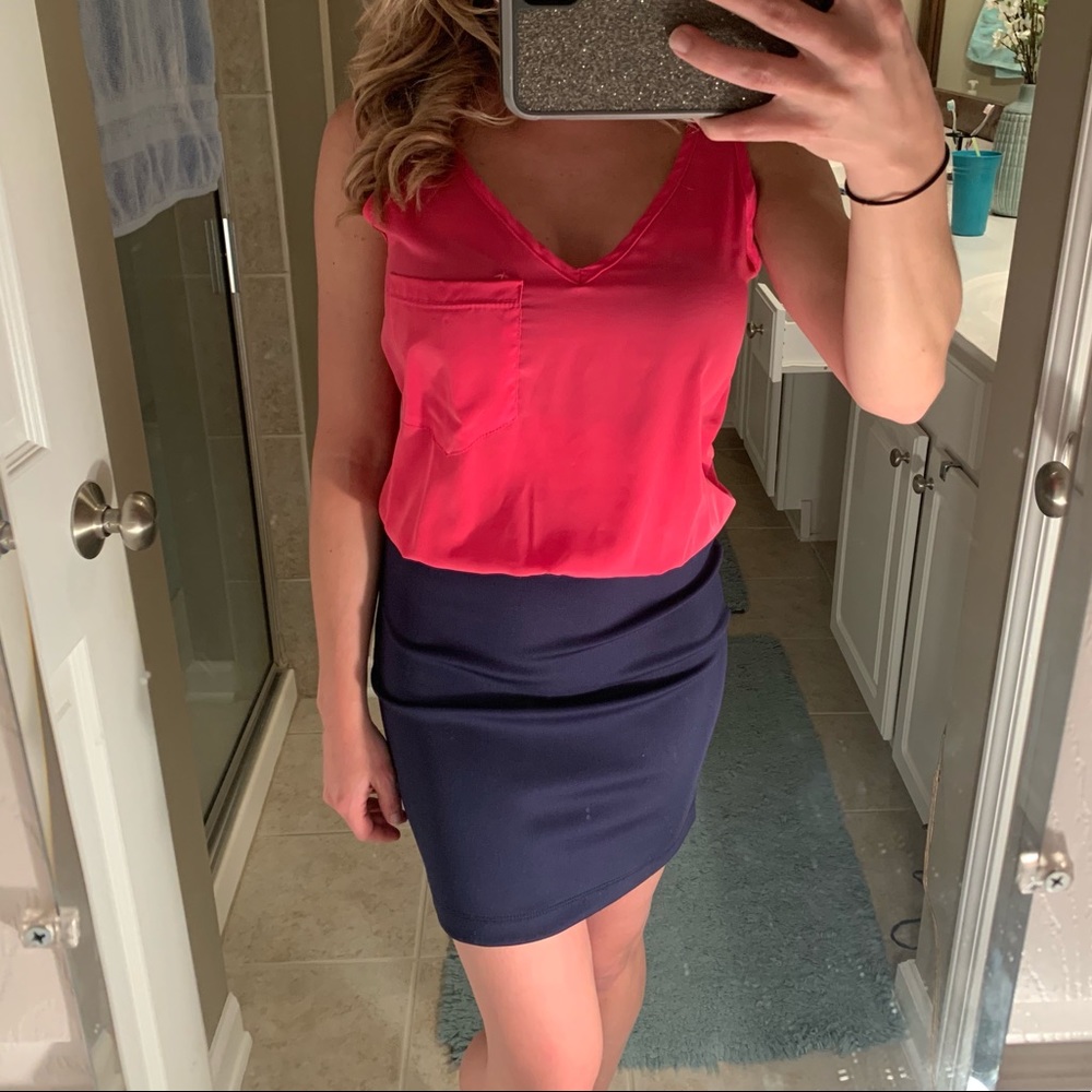 Sexy pink/blue dress